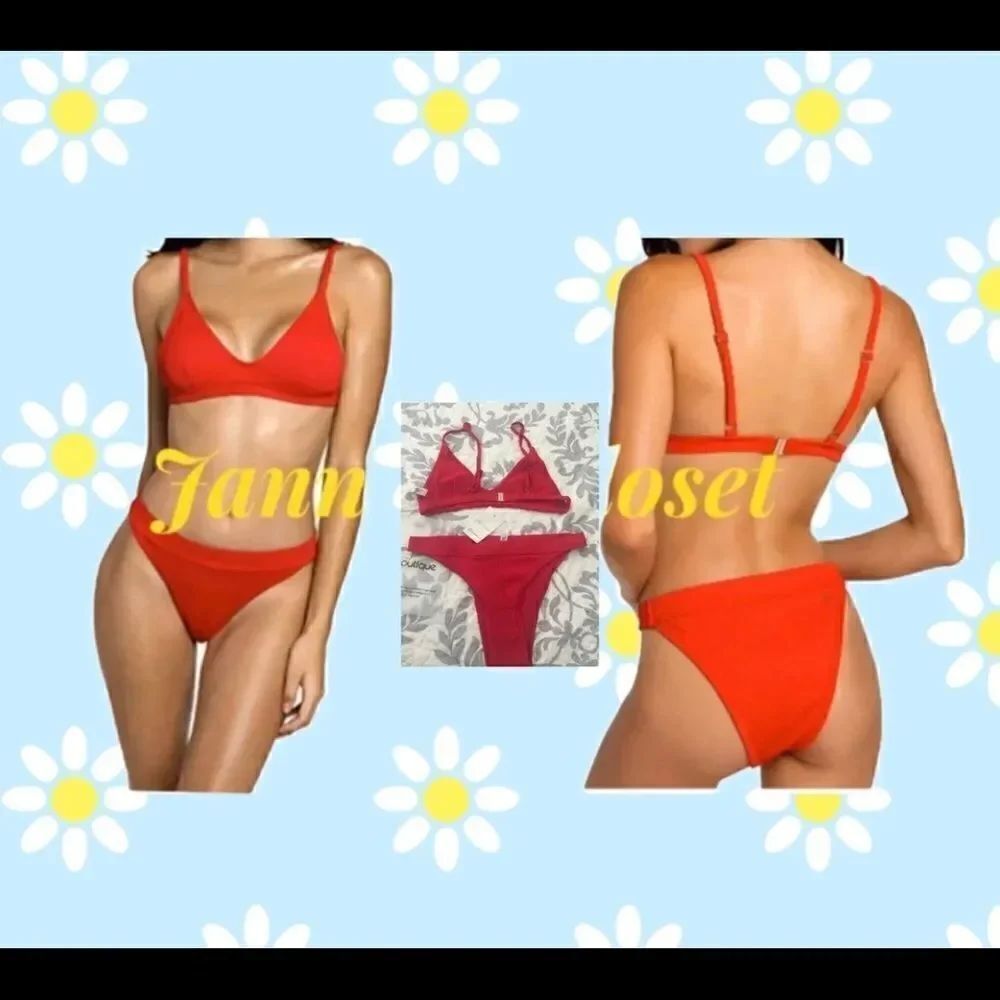 Bikini Swimsuit Women - Two Piece Womens Bathing Suits - Ribbed Cheeky